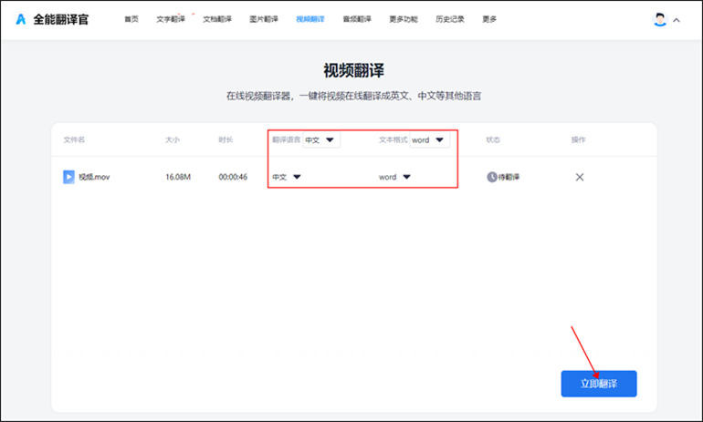 MOV格式视频翻译成中文的操作步骤3